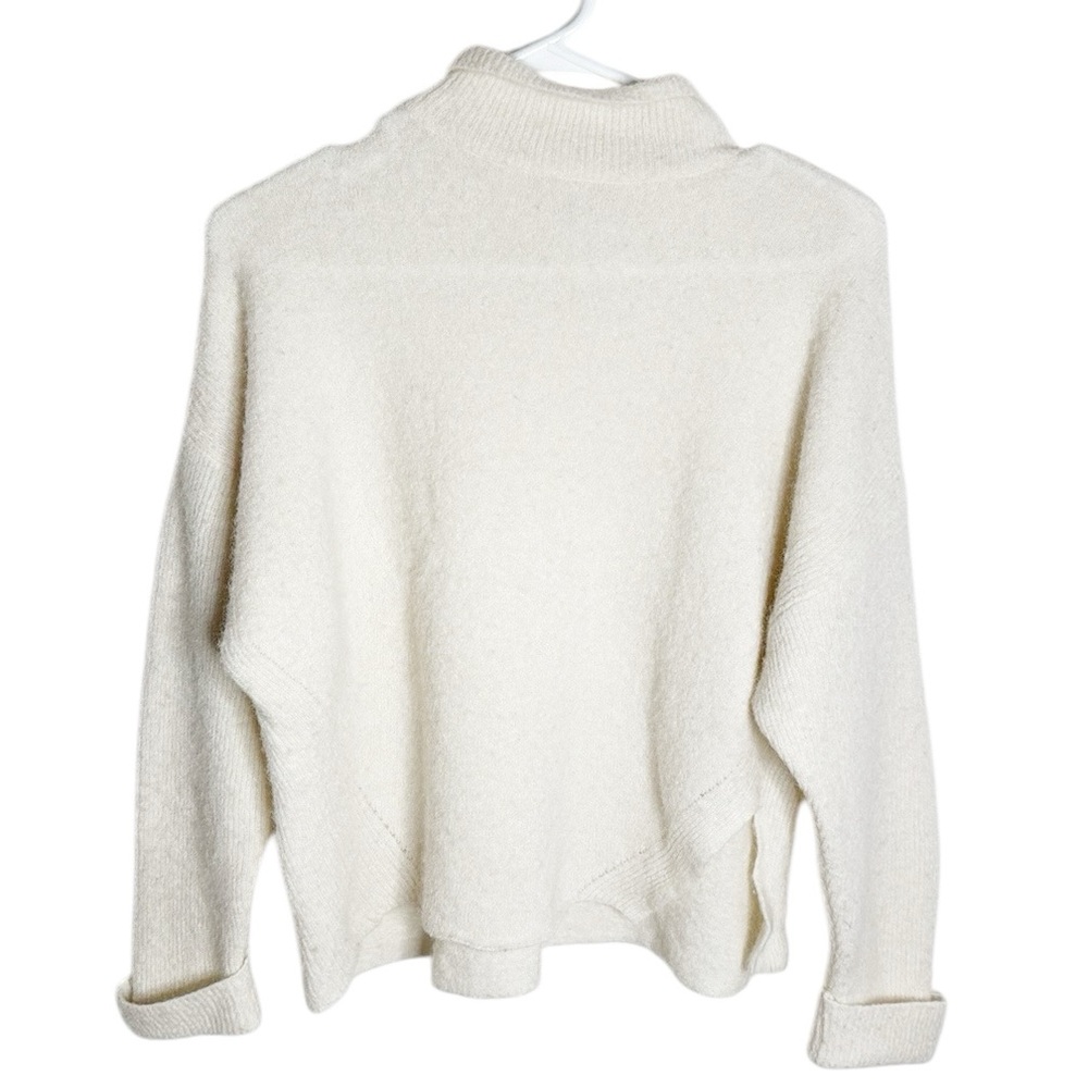 Michelle Mason Ivory Wool blend Dropped Sleeves Asymmetrical hem sweater Size XS